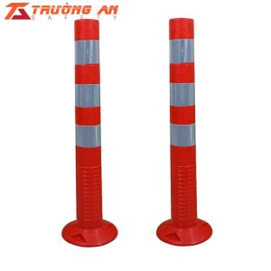 Cọc tiêu dẻo phản quang nhựa PE cao 75cm đế 25cm Hàn Quốc