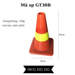 Trụ giao thông hình chóp GT30B - dạ quang - cao 30cm