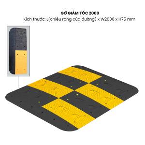 Gờ giảm tốc cao cấp - dài 1m rộng 2m cao 75mm - nhập khẩu Hàn Quốc