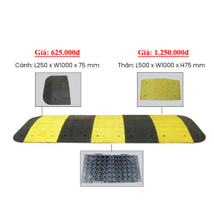 Gờ giảm tốc cao cấp - dài 1m rộng 1m cao 75mm - nhập khẩu Hàn Quốc