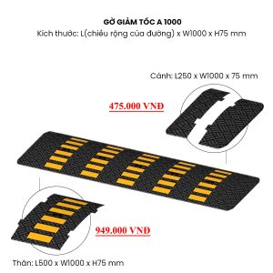 Gờ giảm tốc A - L500 x W1000 x H75 mm