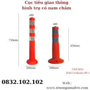 Cọc tiêu giao thông hình trụ có nam châm - nhập khẩu Hàn Quốc