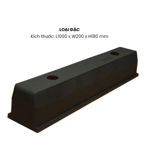 Chặn lùi sau bánh xe ô tô - loại đặc - L1000 x W200 x H180 mm - nhập khẩu Hàn quốc